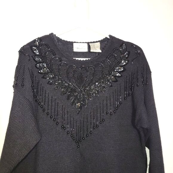 New Vintage Kathie Lee Beaded Sweater Medium - Picture 2 of 11